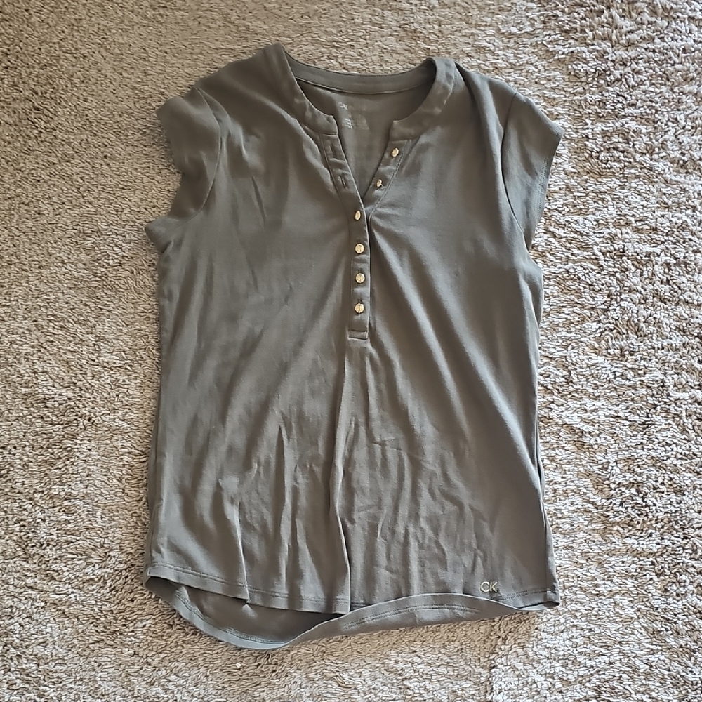Calvin Klein Collection Gray Short Sleeve Top